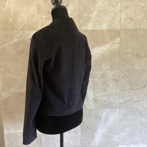 LTH JKT FLO Suede Leather Jacket XS Black Minimalist Punk Biker Moto Grunge $495 - Picture 9 of 13